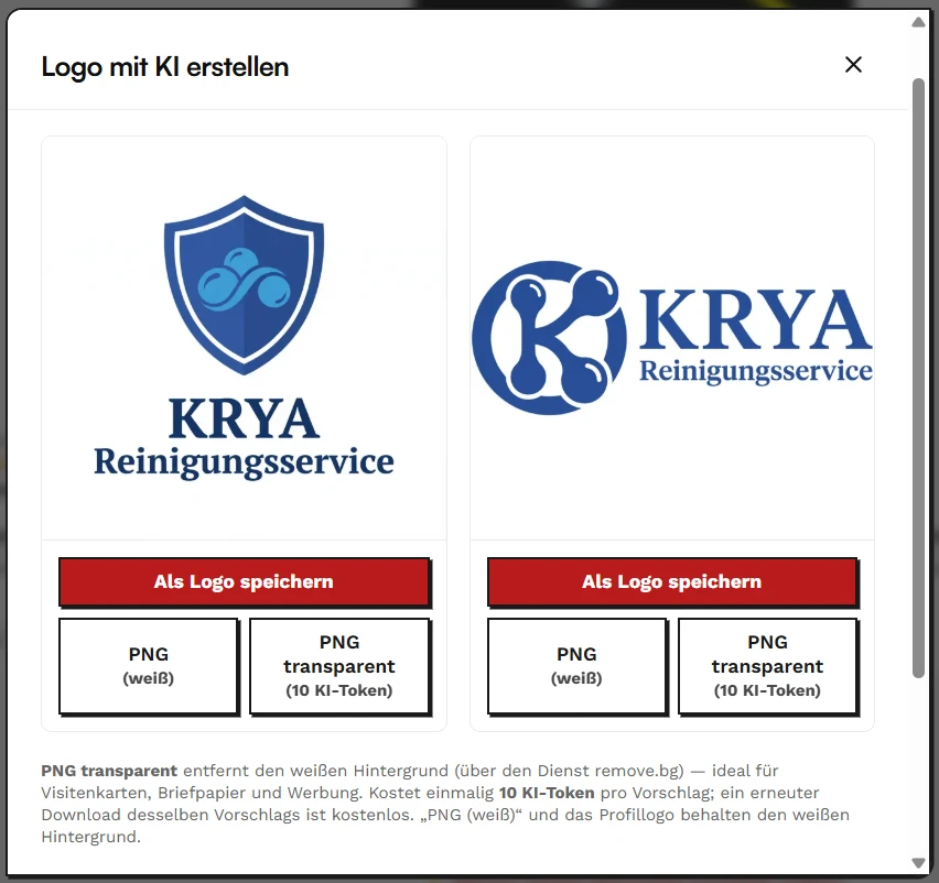 KRYA Reinigungsservice Logo mit KI erstellen