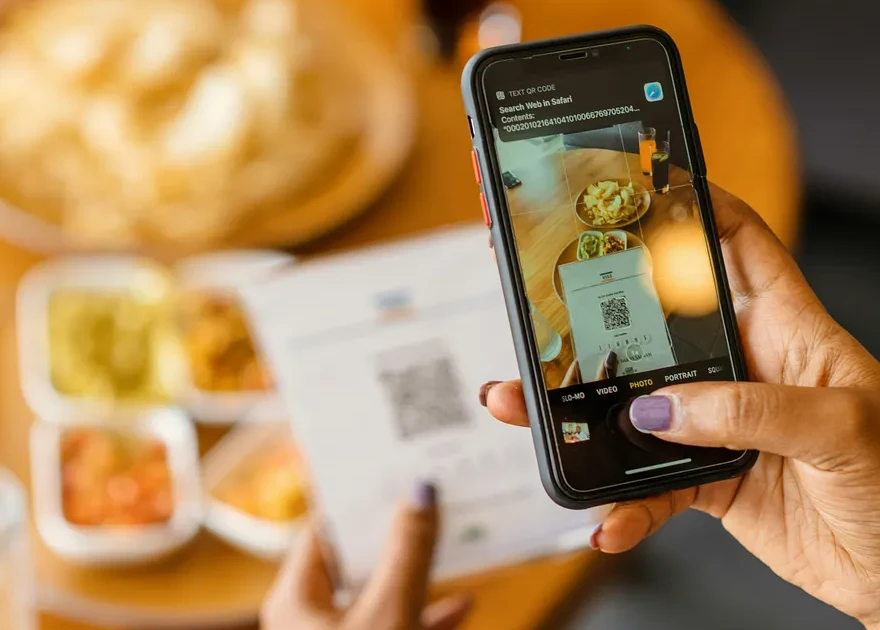 Phone and QR code